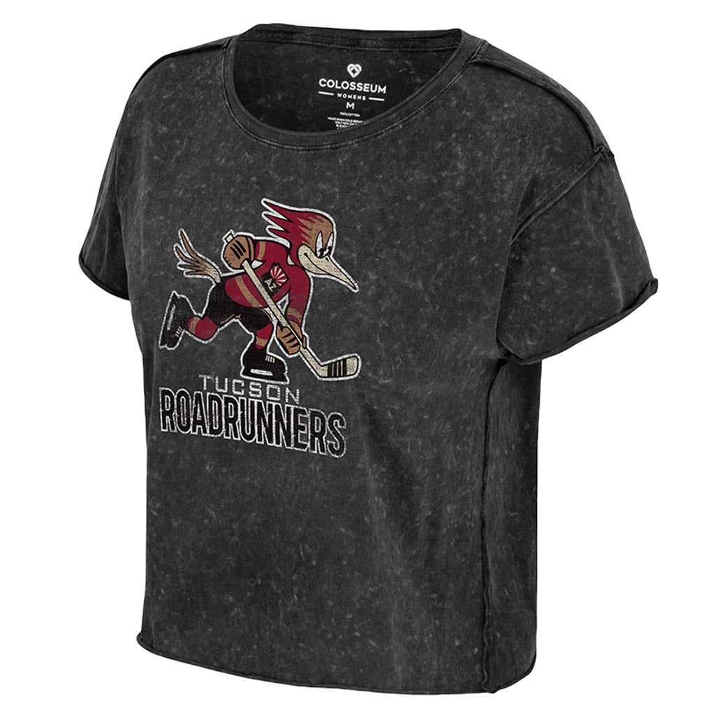 Tucson Roadrunners Women's Colosseum Playing the Field Crop T-Shirt - Charcoal