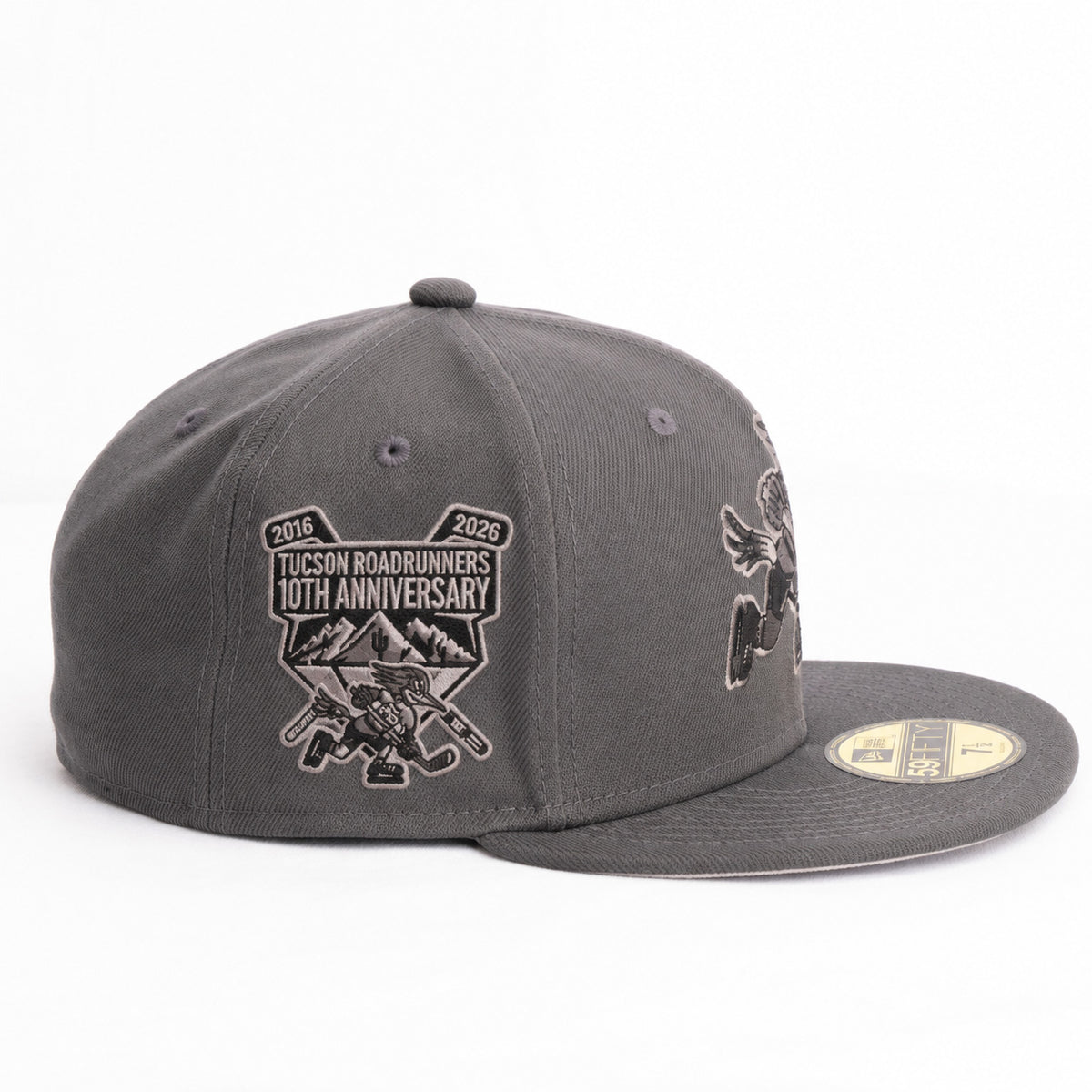 AHL Tucson Roadrunner New Era Gray & Black Primary 59FIFTY Fitted Hat- Graphite