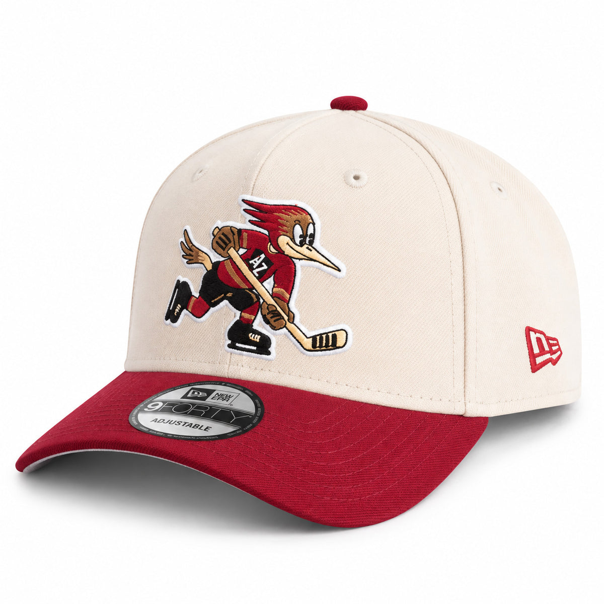AHL Tucson Roadrunner New Era Two-Tone Primary 9FORTY A-Frame Snapback Hat- Stone