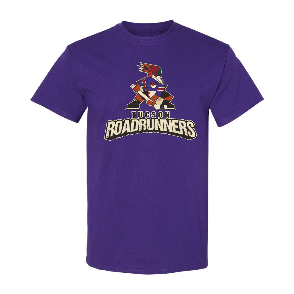 Tucson Roadrunners The Duck Company 2025 Logo Stacked T-Shirt - Purple