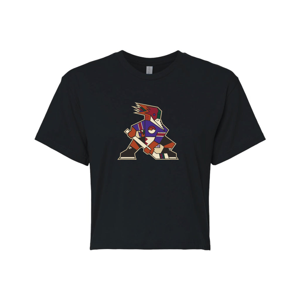 Tucson Roadrunners Women's 2025 Kachina Boxy Crop Top T-Shirt - Black