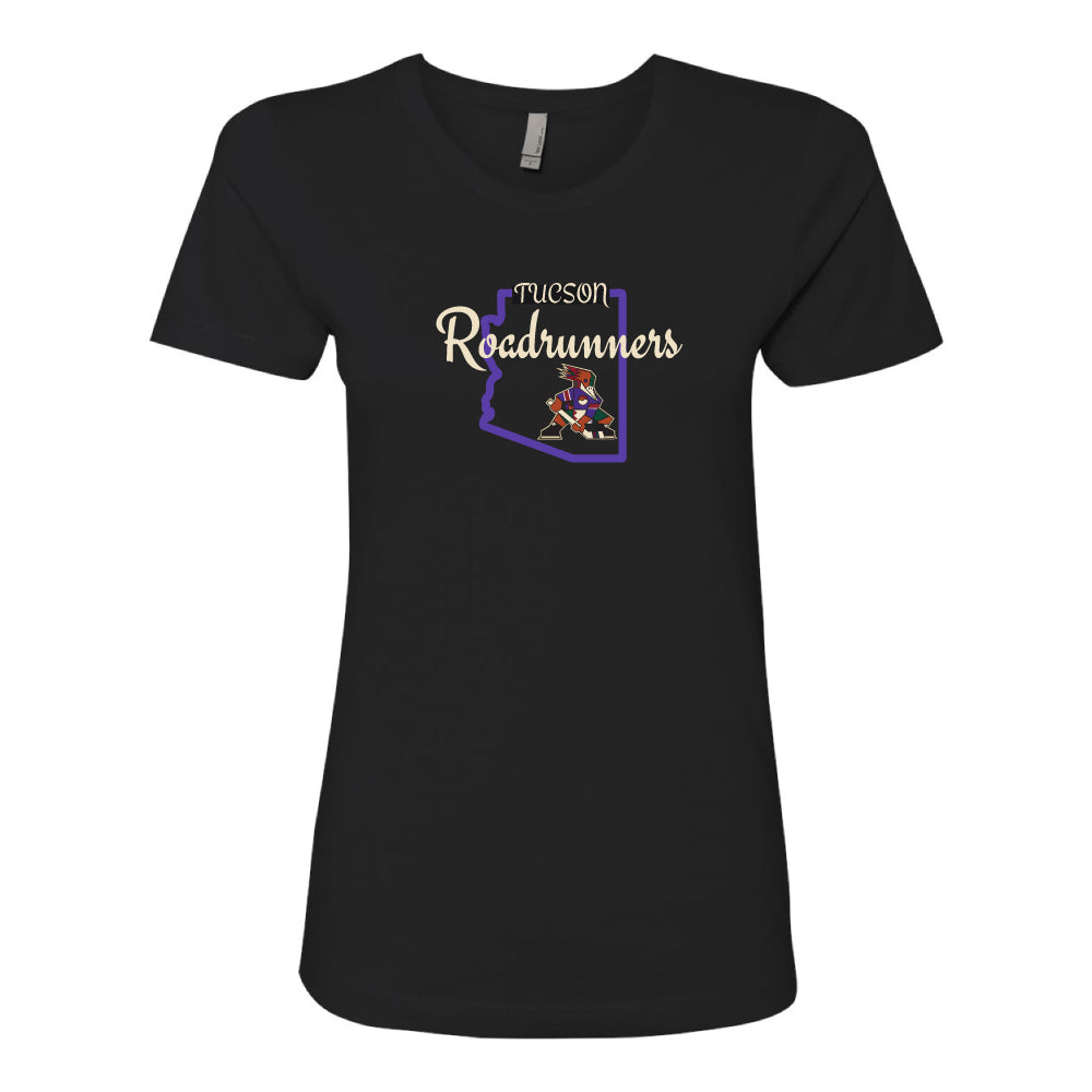 Tucson Roadrunners Women's State Script T-Shirt - Black